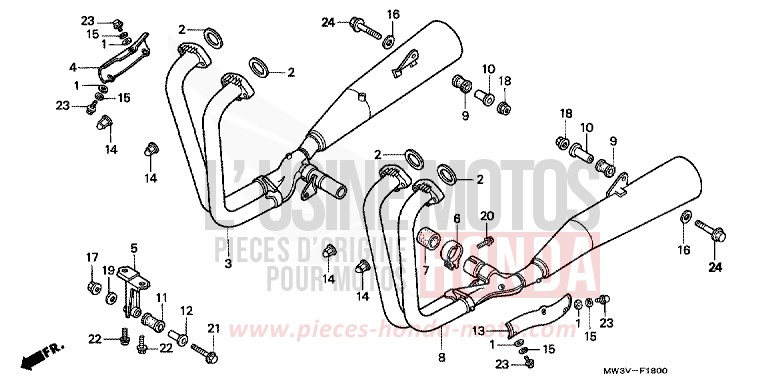 ABGAS-SCHALLDAEMPFER von CB1300 Super Bold'or ABS SCHWARZ (NH1) von 1997